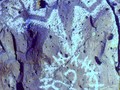 Rock painting of shaman in Moab, Utah сш