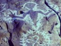 Rock painting of shaman in Moab, Utah сша
