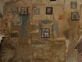 Каменные кресты вмурованные в стену в часовне в дер. Коломно. Печорскии? раи?он. Псковская обл. 