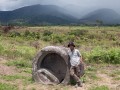 kalamba with archaeologist Iksam Djorimi, near Hanggira village, Besoa Valley